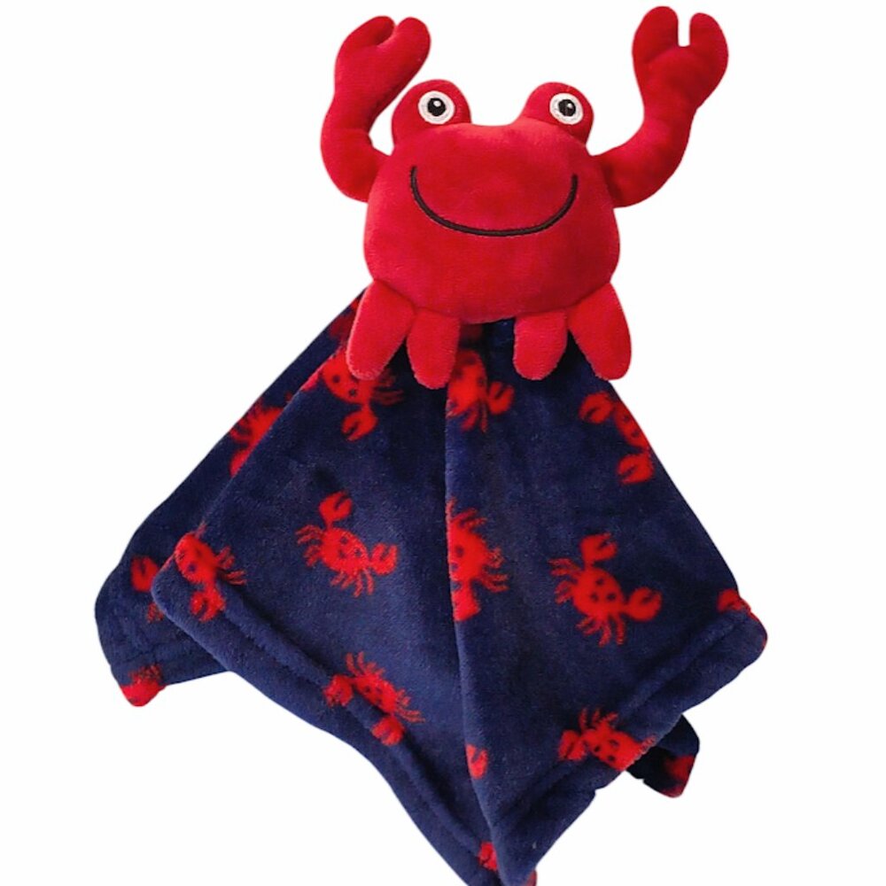 2021 Hudson Baby HB Plush Red Crab Baby Lovey Security Blanket 14"